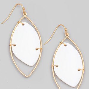 NEW! Gold Finish Leaf Hoop Earrings